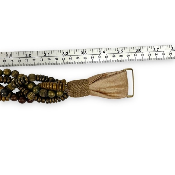 Carolyn Tanner Belt Brown Beaded Hippie Boho Festival Western Cowgirl Vintage - Picture 8 of 8
